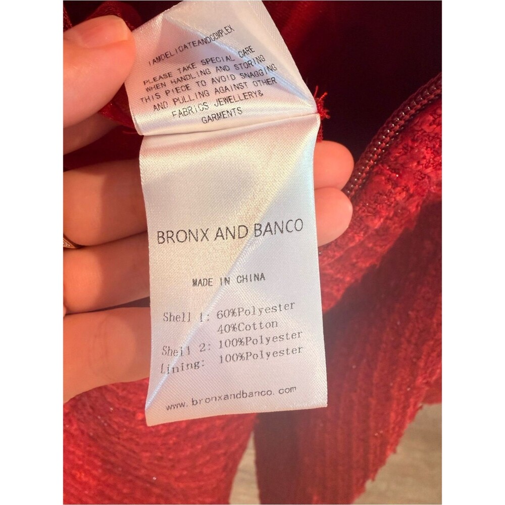 NWOT Bronx Banco Dakota Red Halter Fit-and-Flare mini Dress with Contrast Collar - Picture 12 of 13